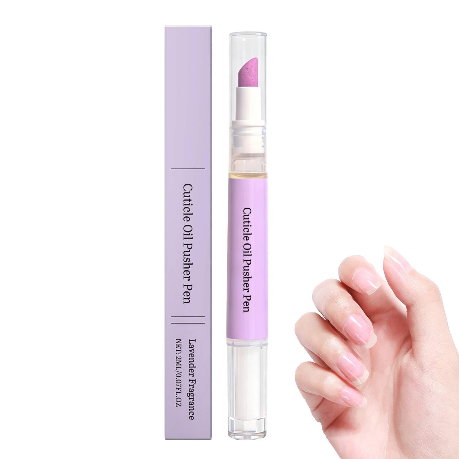 Stylo à huile pour cuticules 2 en 1, stylo de soin des ongles, stylo à huile repousse cuticules avec pointe en céramique, stylo pour enlever les cuticules pour ongles secs et abîmés
