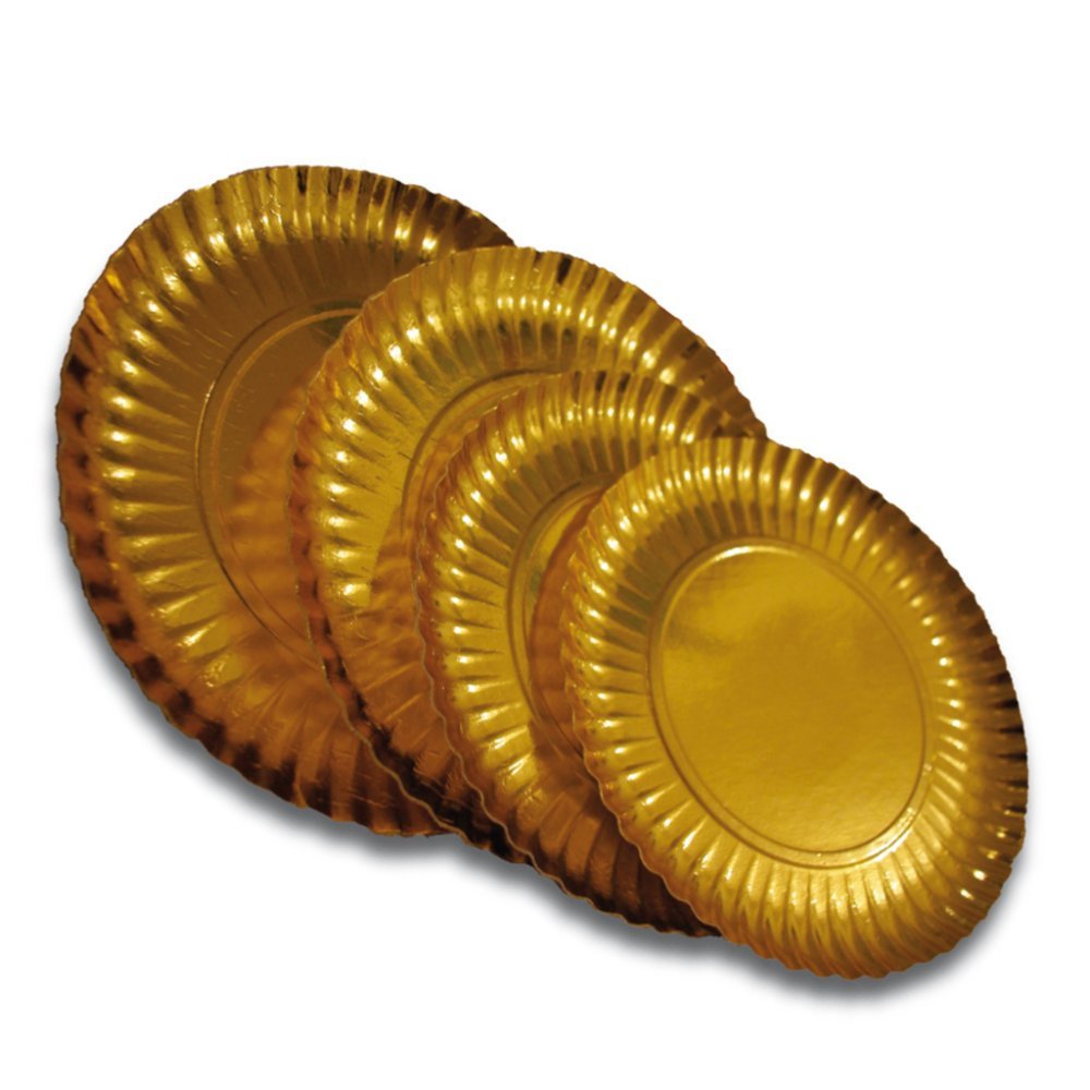 García de Pou 168.80 Platos Pastelería 717 G/M², Diámetro 27 cm, Set de 100, Oro