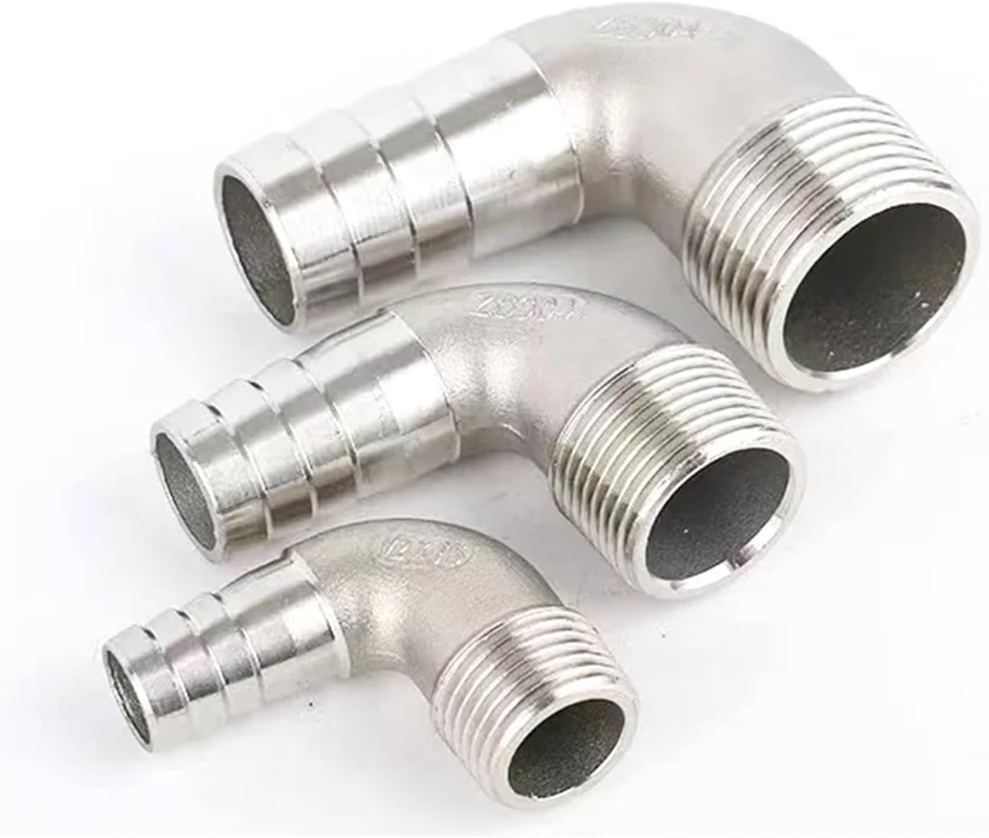 1pc BSPT Male to Hose Barb Elbow 90 Deg SS304 Stainless Steel Pipe Fitting Connector 1/4-1/2inch X 8mm 10mm 12mm 14mm 16mm 20mm(1I2inch X 14mm 55g)