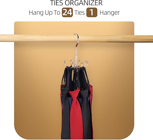 Vista 4 de ZEDODIER Percha para cinturón, paquete de 2 organizadores de accesorios de armario, capacidad máxima de almacenamiento de 24 unidades, gancho