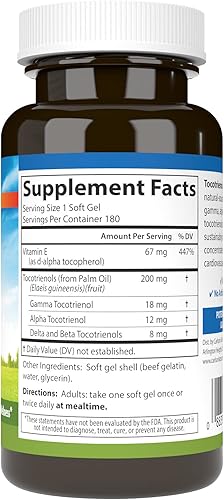 Miniatura 2 de Carlson Labs Tocotrienoles Softgels, 180 unidades
