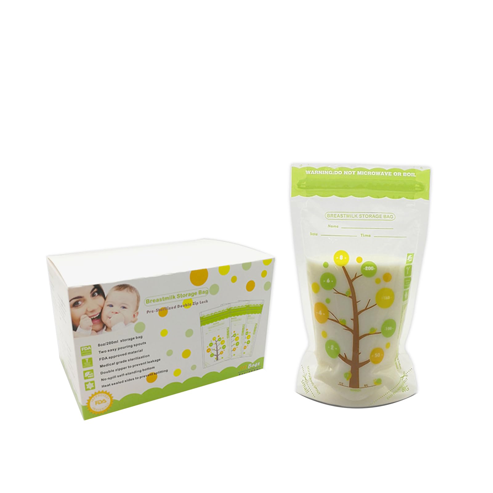 Eacam 112 PCS Breast Milk Storage Fresh Bags Breastmilk Containers 200ML Capacity Safe Material BPA-free Milk Storage & Freezing Bag Container for Baby Infants Newborn