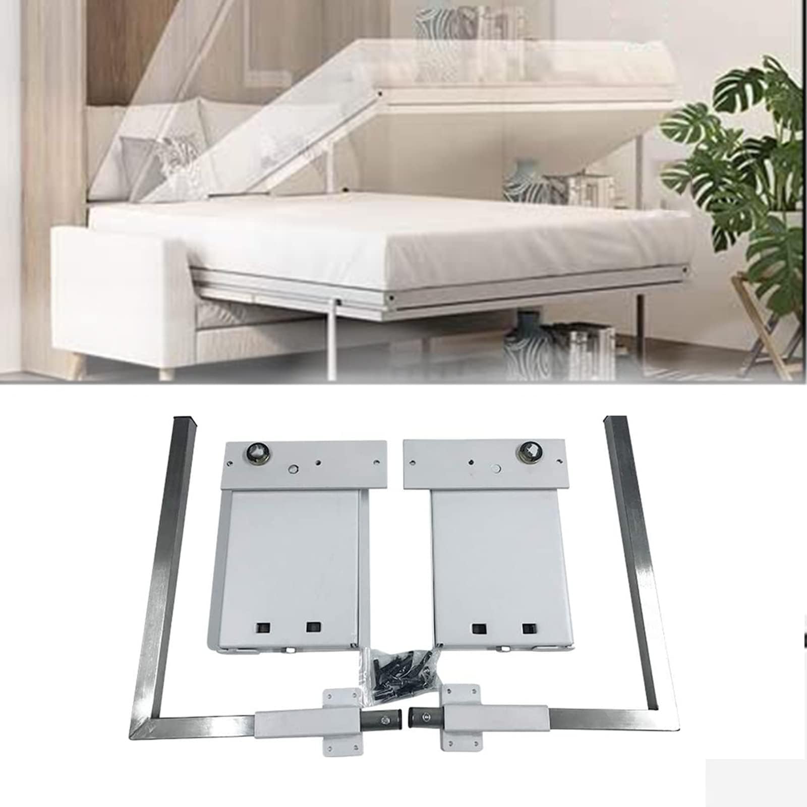 Heavy Duty Wall Bed Hardware Kit for DIY Murphy Bed Mechanical Springs Mechanism Mounting Support for King and Queen Beds