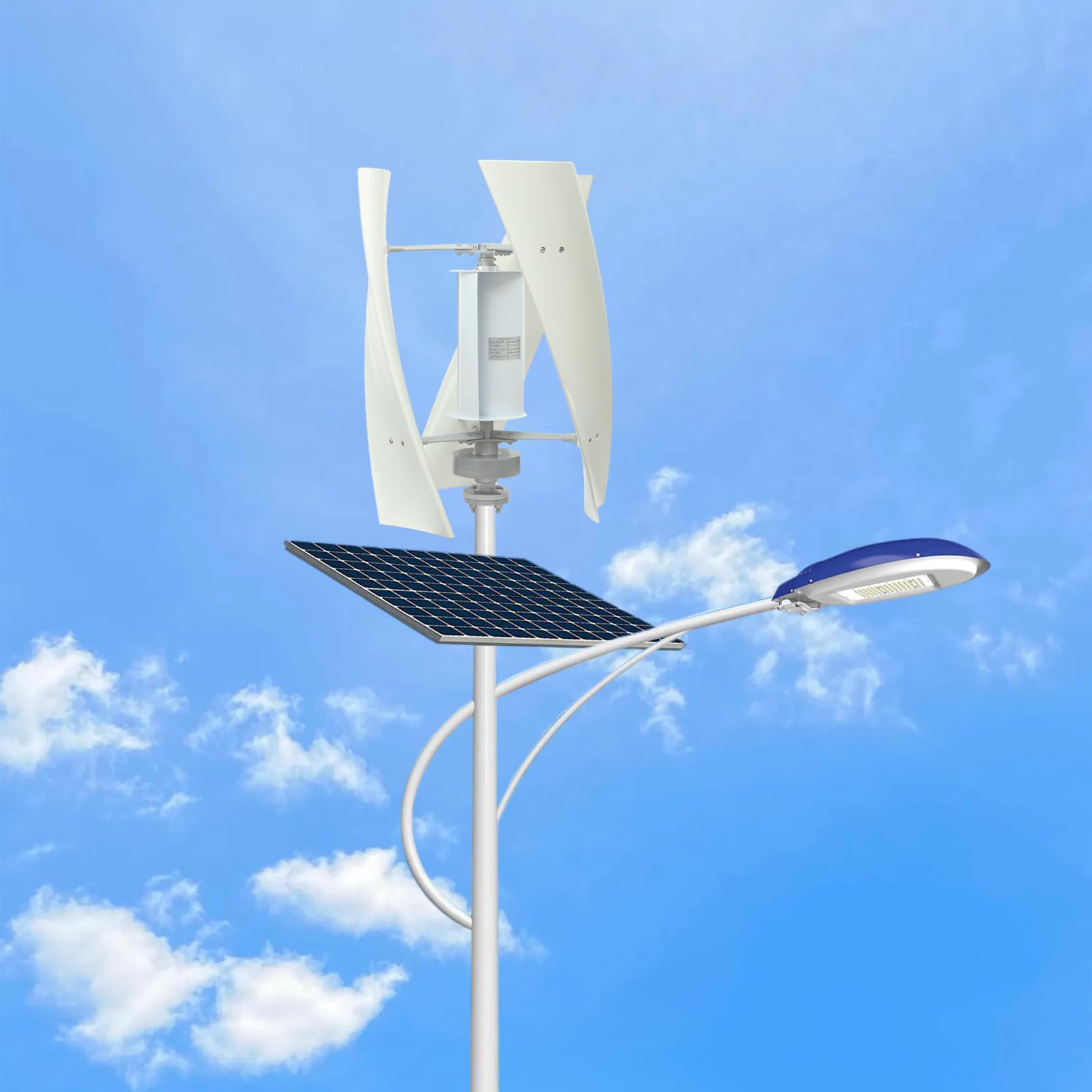 100W Vertikaler Windturbinen-Generator 12V mit Permanentmagnet-Rotor, Windkraftanlage mit 4 Nylonfaser-Blättern und 30 dB, für Boote und Pavillons