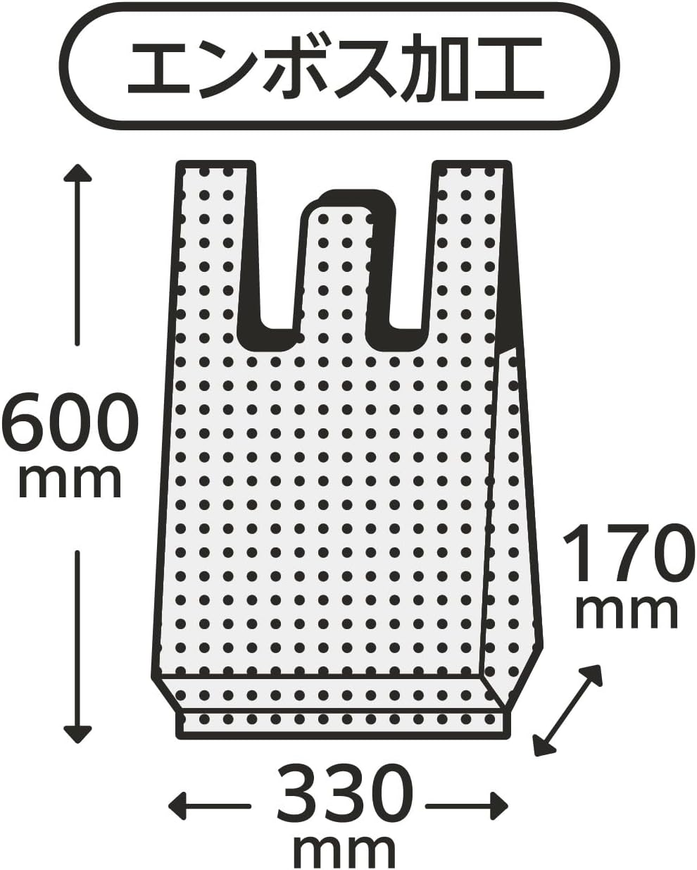 Japax Plastic Bag with Hands, Milky White, Approx. 6.6 gal (20 L), Height 23.6 x Width 13.0 inches (60 x 33 cm), Depth 6.7 inches (17 cm) x Thickness 0.000 inches (0.02 mm), Easy to Open, Embossing, Extra Type, Garbage Bags, 1000 Sheets, PRH30W, Case Sold
