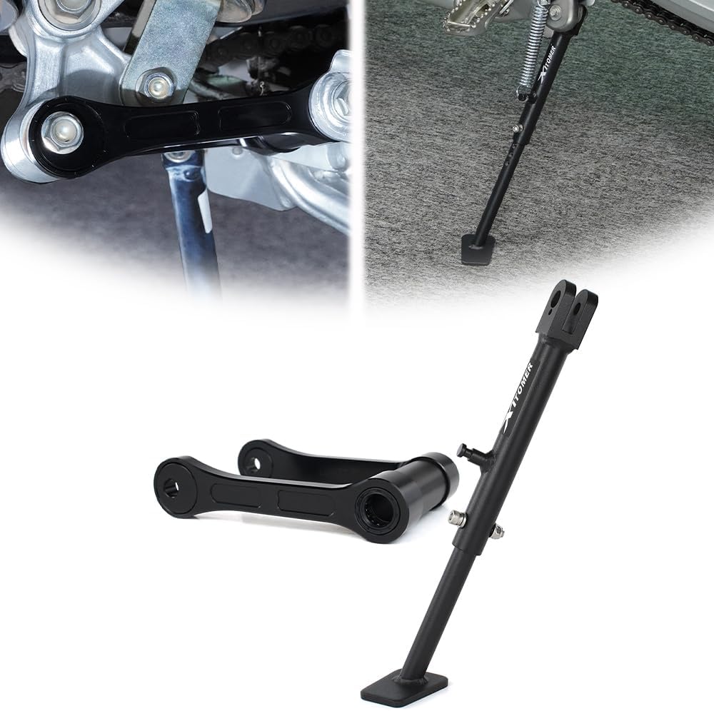 Xitomer Adjustable Kickstand & Lowering Link Fit for CRF300L CRF300RALLY 2021-2025 CRF250L CRF250 RALLY 2012-2020, Motorcycle Side Stand & Lowering Kit