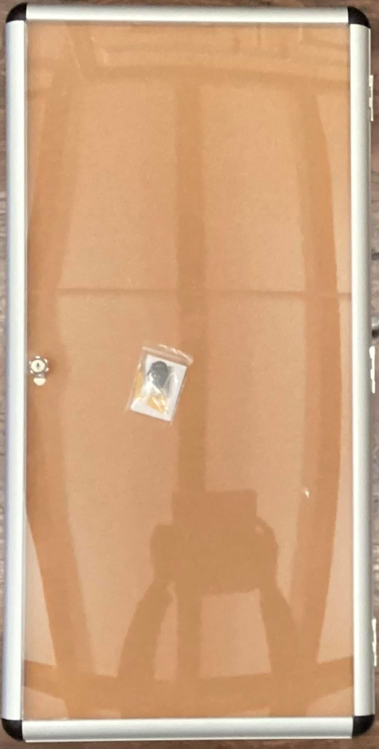 Indoor Enclosed Bulletin Board Cabinet - Bulletin Board Lockable Display Frame (Lockable with Key, Commercial use) (17x36)