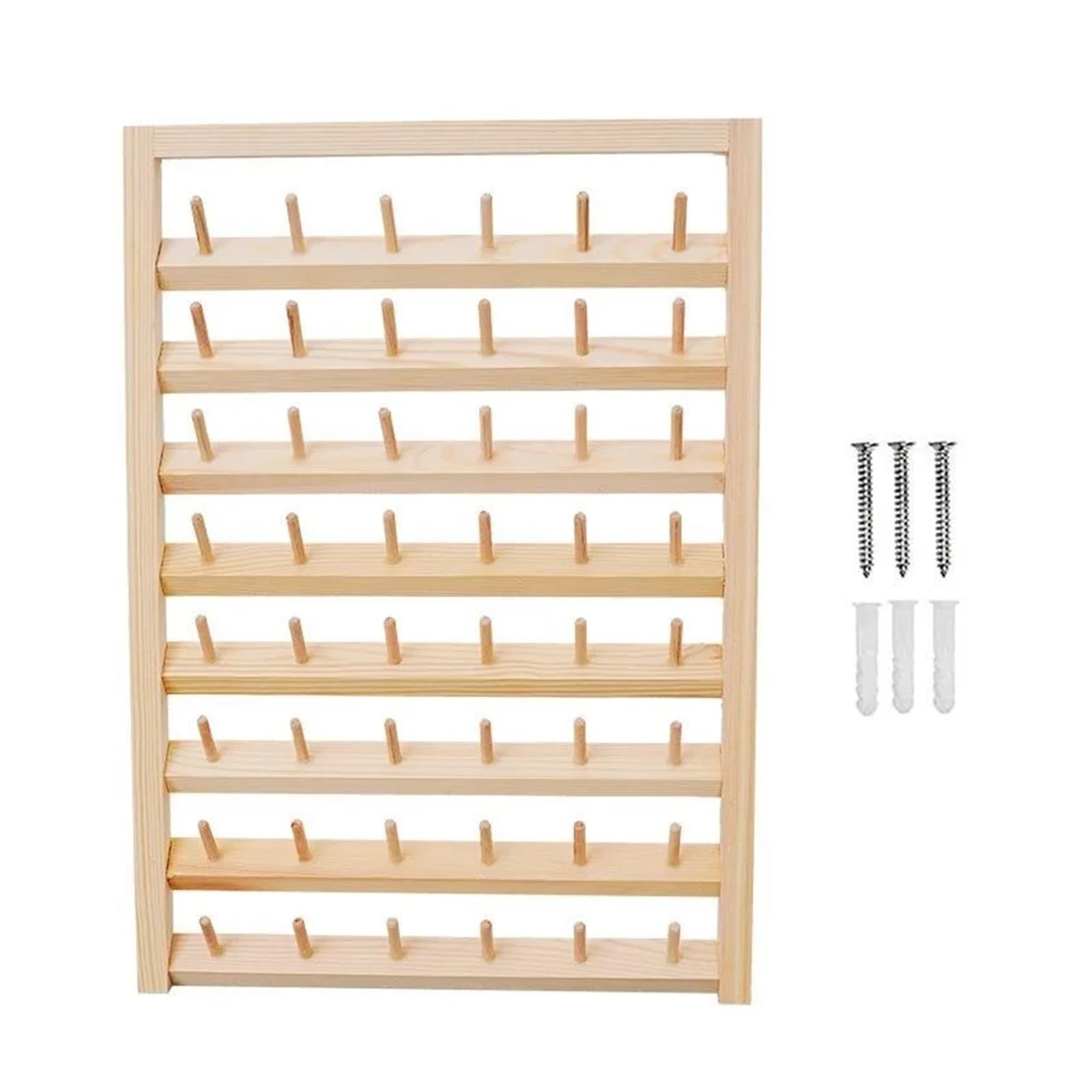 Fadenspulen-Halter 48/54 Spulen Nähgarn Aufbewahrungsbox aus Holz Spule Garnhalter Home Stickerei Klapprahmen Nähständer Organizer in mehreren Größen Für Stickerei, Quilten, Nähen, Haarflechten(54 Spo