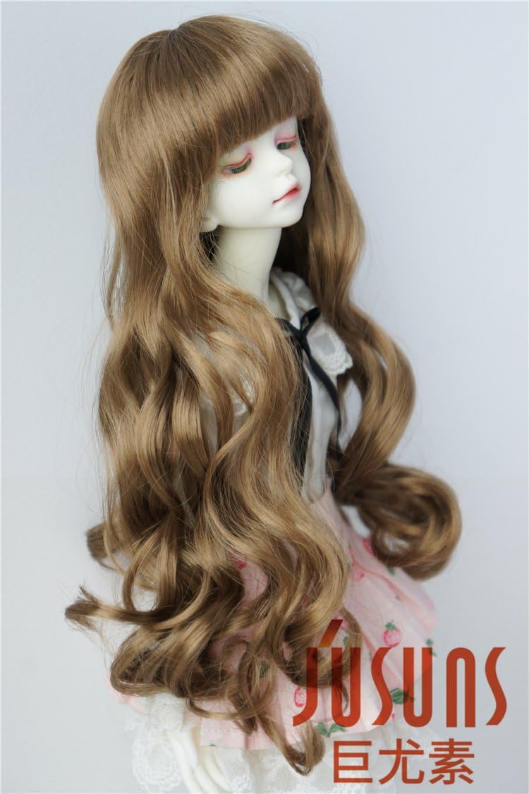 JD148 7-8inch 1/4 MSD Doll Wigs 18-20CM Brown Long vora Princess BJD Hair Resin Dolls and porceain Doll Accessories