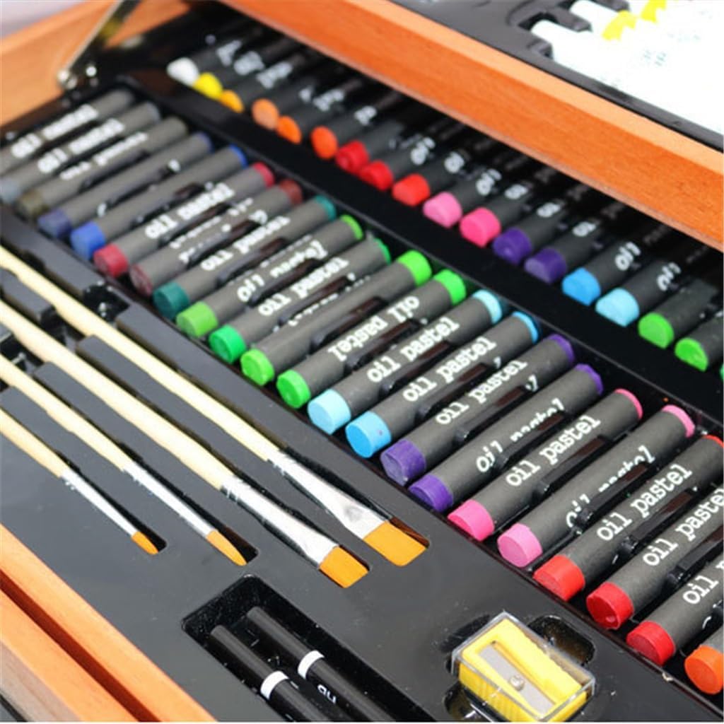 174 Pieces Painting Set Wooden Box Watercolour Pencils Art Supplies Doodle Set