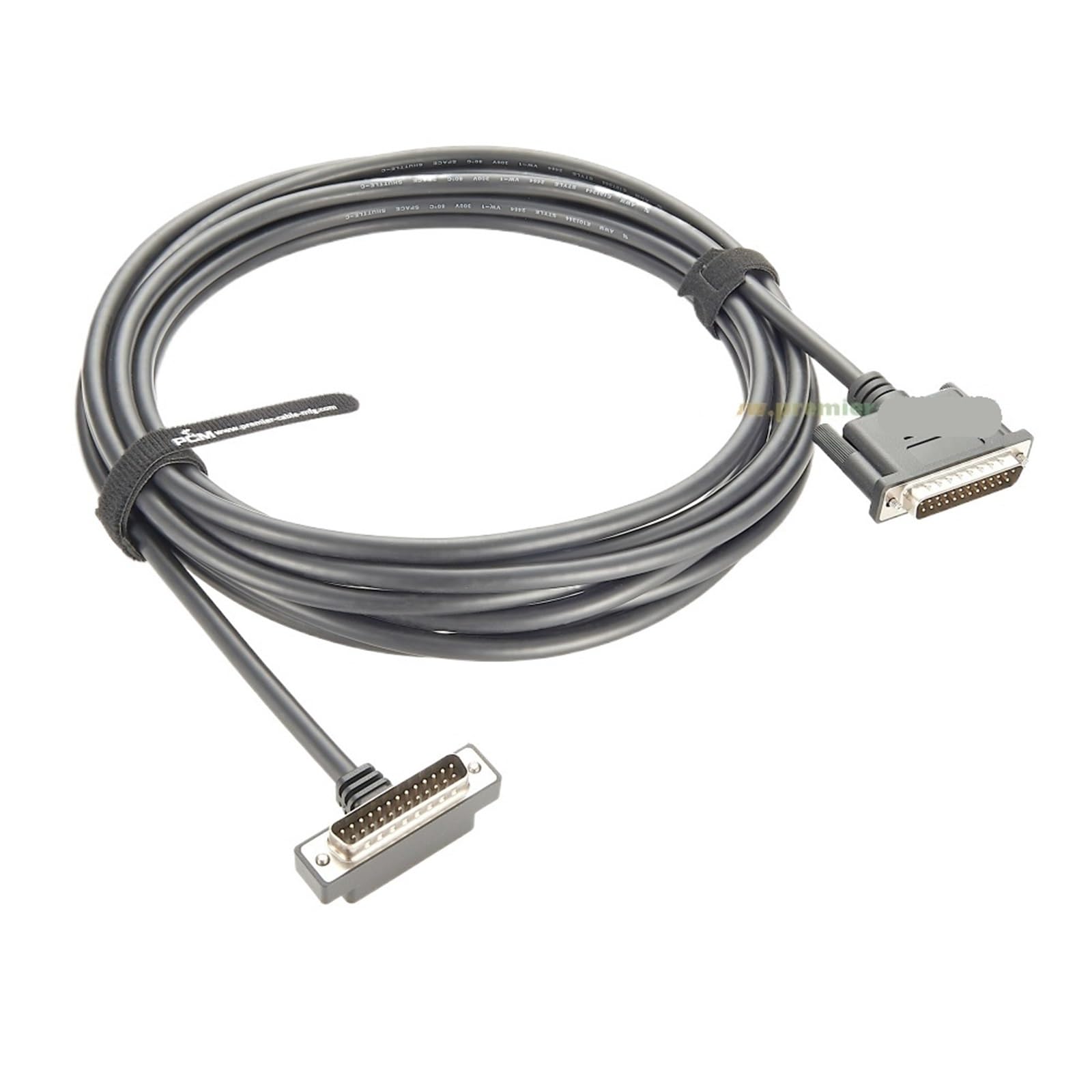 Cavo connettore DB25 ad angolo retto a basso profilo Slim D-Sub 25 pin DB25 maschio a maschio, cavo seriale ad angolo verso il basso (5 m)