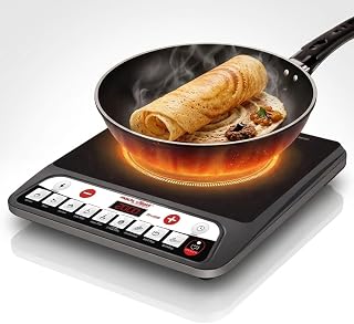 Drumstone (Exclusive & Limited) Portable Electric Cooktop with Touch Panel, Toughened Glass Surface, LED Display, Energy Efficient Hot Plate, Compatible with All Cookware