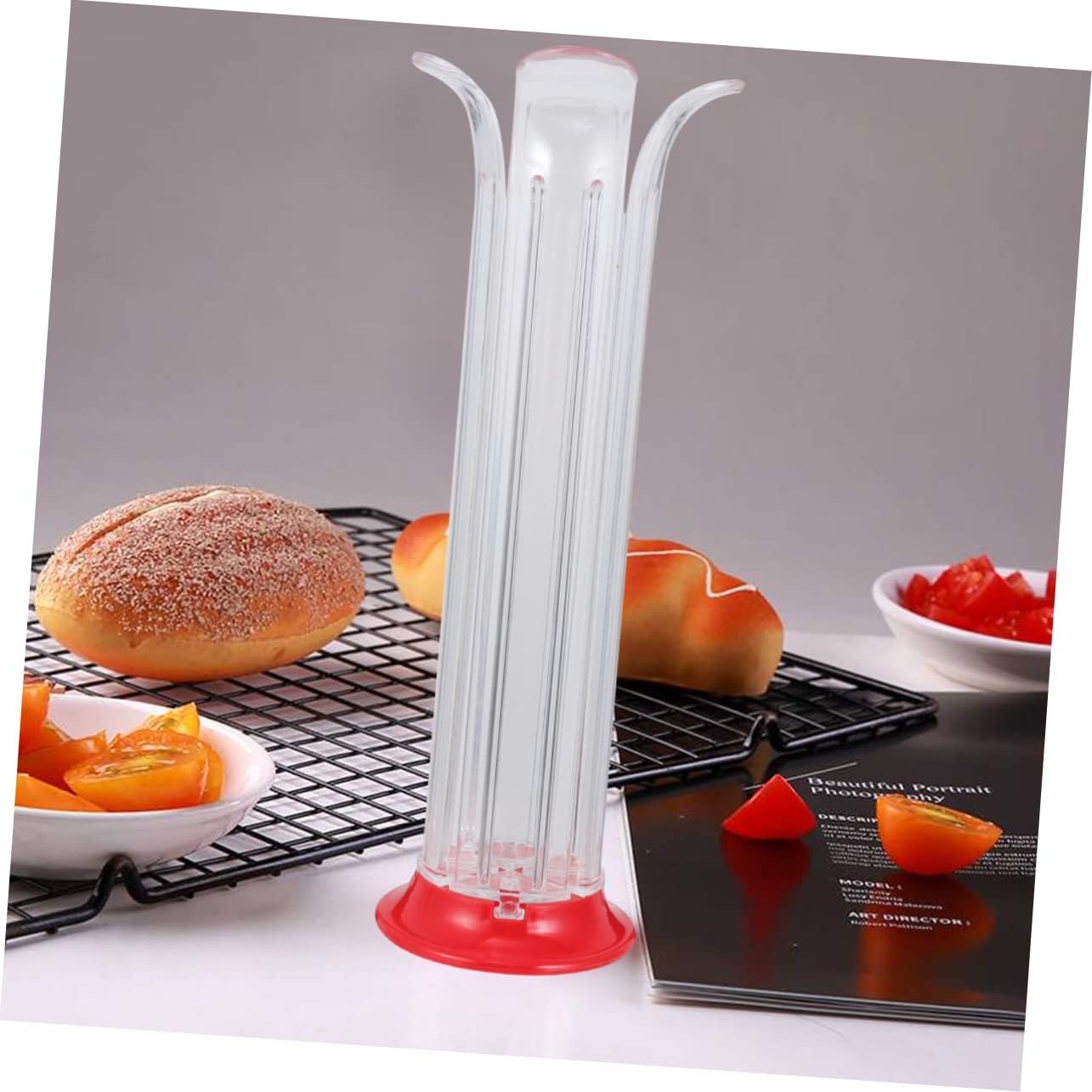 GLEAVI 2 Piece Fruit Cutter Tomato Slicer Set Quick Assembly PP Ps