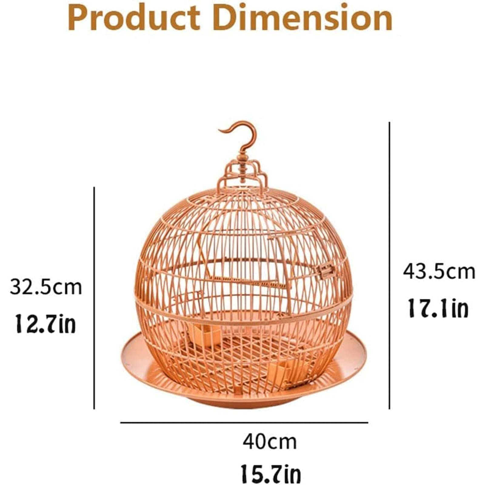 Casa degli uccelli Gabbia per uccelli rotonda vintage, Gabbia per uccelli in plastica per grandi spazi per uccelli piccoli e medi, Gabbia per uccelli di volo dal design creativo anti-fuga Spazioso