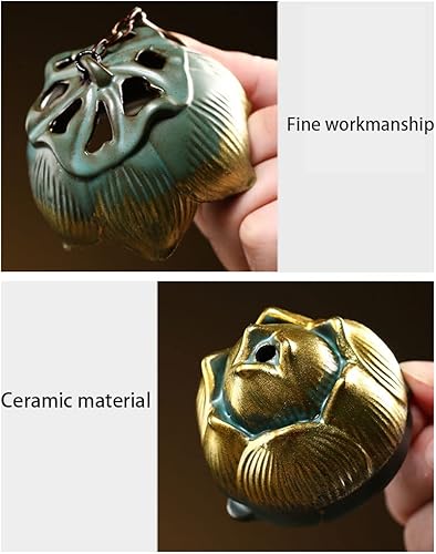 Miniatura 7 de Licwrocca Quemador de incienso colgante de cerámica con gancho, soporte de incienso para conos huecos de reflujo para decoración del hogar (montaña)