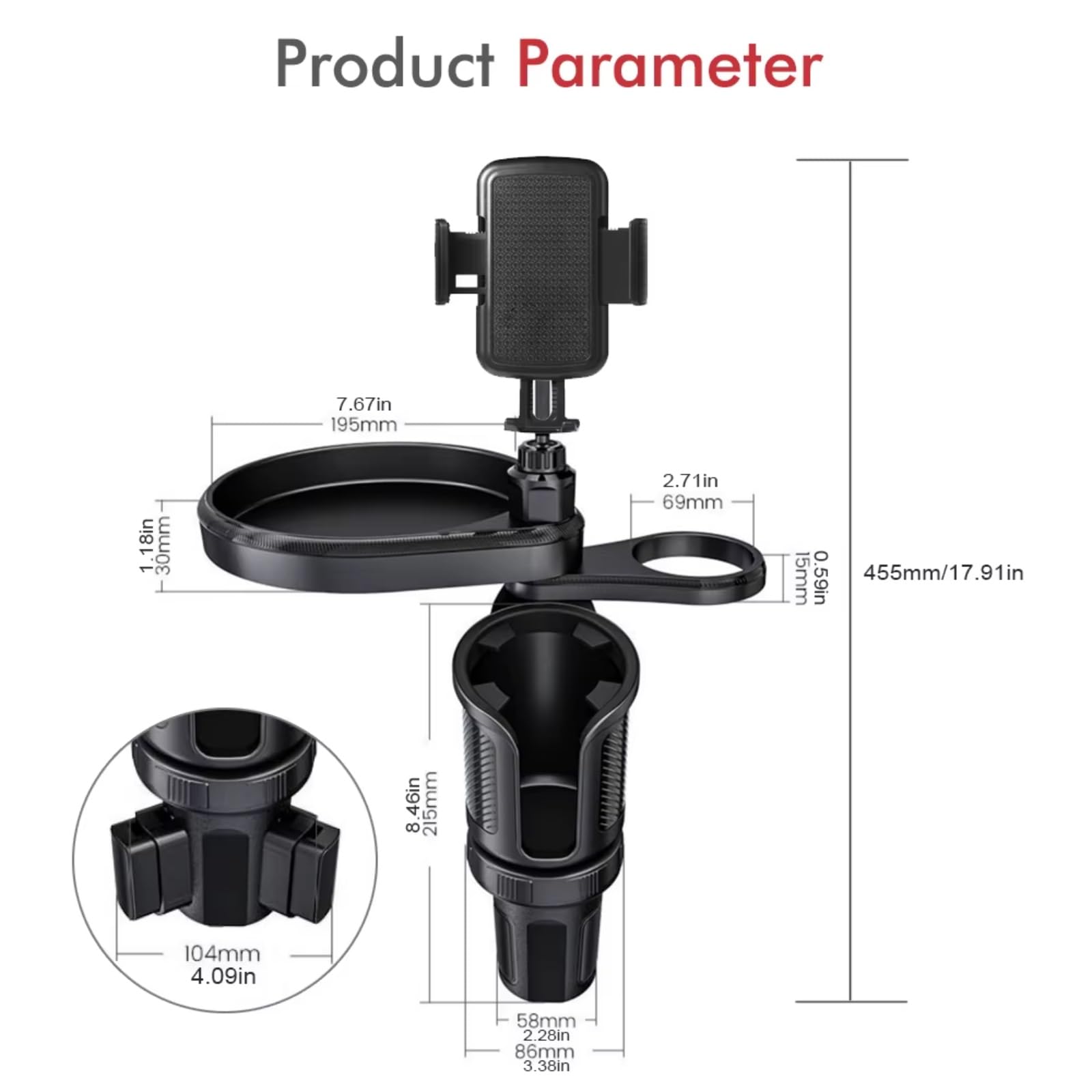 Auto Innenraum Zubehör Vassoio Di Espansione Portabicchieri Per Console Centrale Ricambio Auto 4 In 1 Con Accessori Per Supporti Per Bevande Telefono