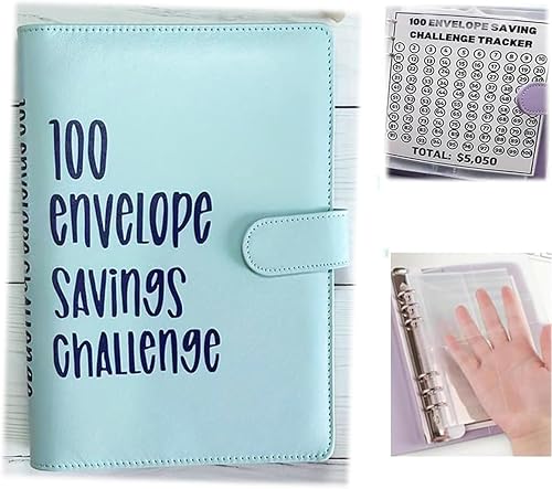 Carpeta de desafío de 100 sobres, manera fácil y divertida de ahorrar $5,050, carpeta de desafíos de presupuesto, carpeta de desafíos de ahorro para