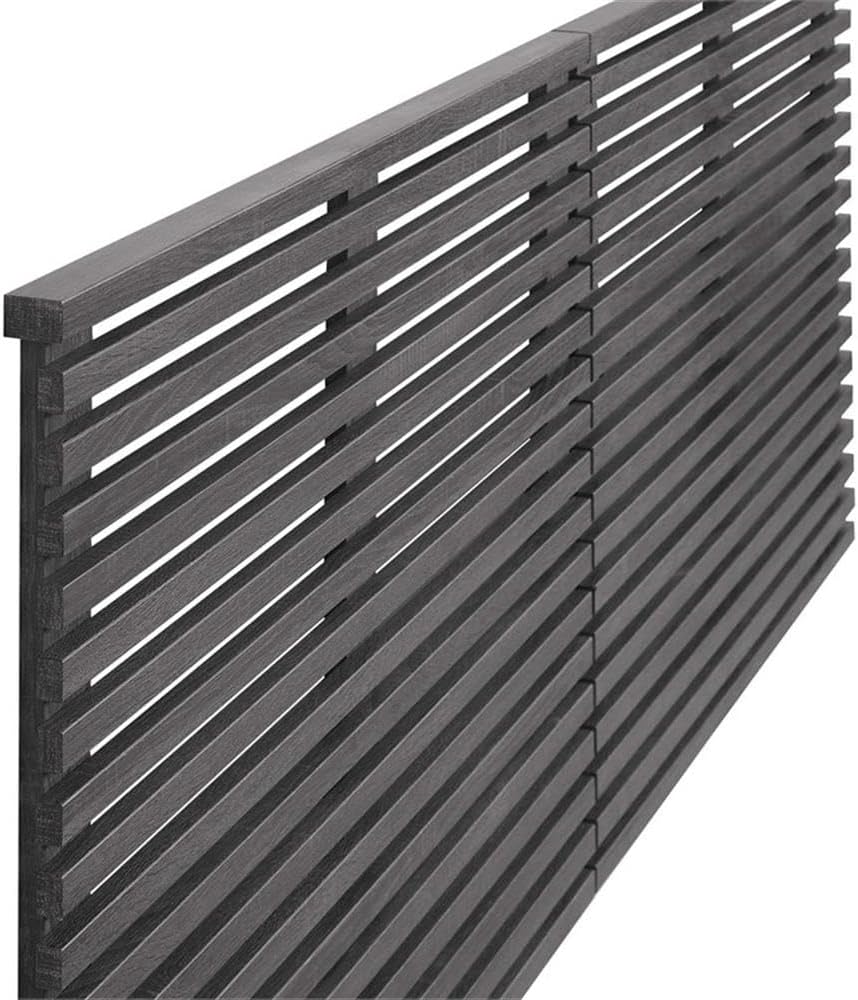 Pemberly Row Wall-Mount King Headboard, Charcoal Finish, Particleboard Frame Wood Grain Laminate, 79 x 30.5 in, Mid-Century Design, Slatted Detail for Primary or Guest Bedroom