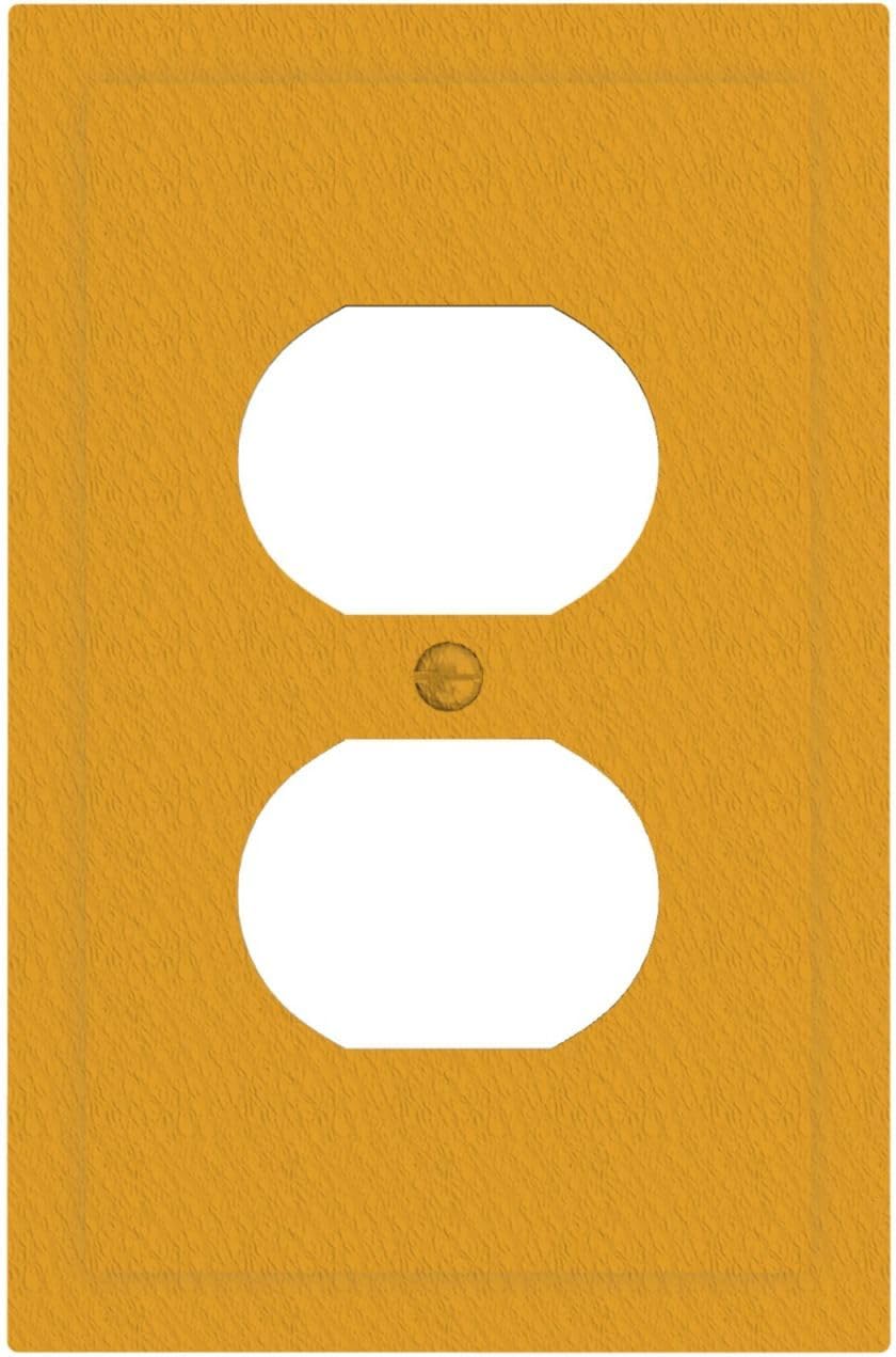 Amber Yellow Outlet Cover Plate Golden Yellow 1 Gang Duplex Light Switch Cover Decorative Wall Plates for Electrical Outlets Switch Plate Covers Warm Accent Color for Kitchen Hallway