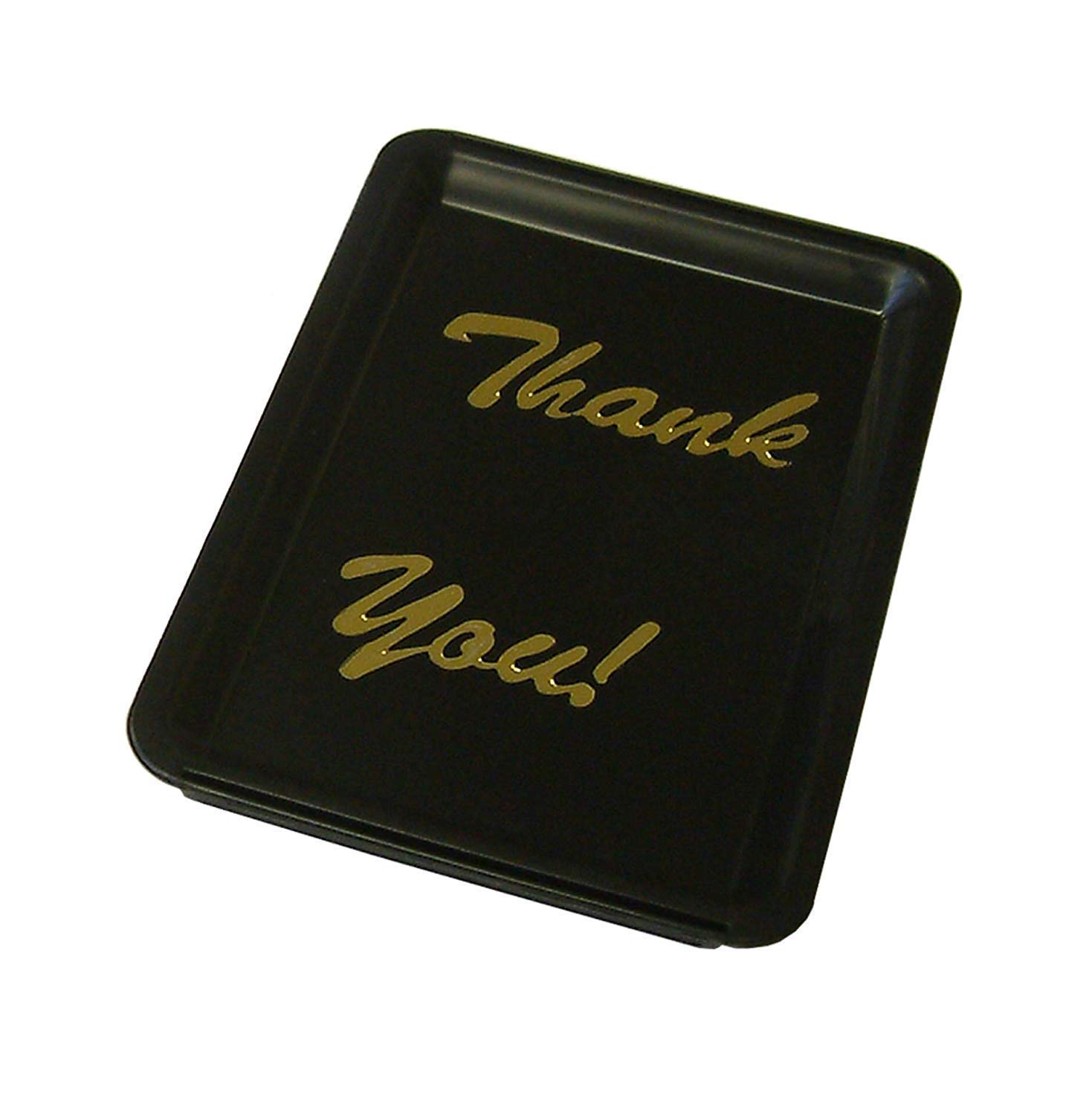 We Can Source It Ltd - Professional Black Plastic Rectangular 'Thank You' Tip Tray/Bill Presenter for Bars, Restaurants, Hotels (10)