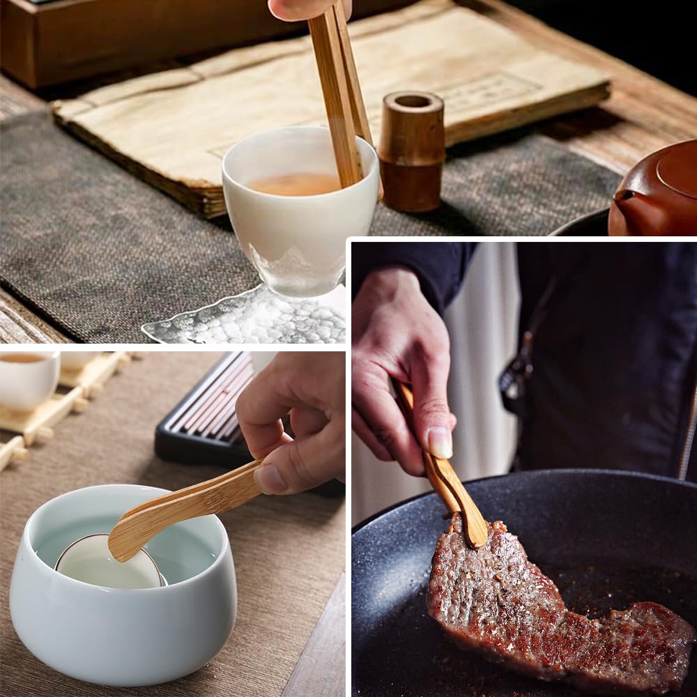 Pince En Bambou 10 Pcs Pince Pain En Bois Pince De Cuisine Pour La Cuisson, Utilise Pour La Cuisson Le Pain Le Th Aux Fruits Et Les Cornichons Rut