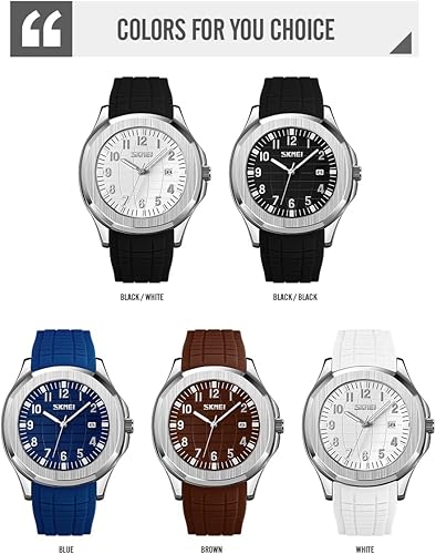 Miniatura 7 de SKMEI Relojes para hombre de silicona, fácil de leer, impermeable, deportivo, casual, moda, analógico, de cuarzo, luminoso, para padres, reloj de