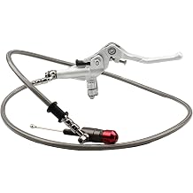 7/8" 22mm CNC Motorcycle Hydraulic Clutch Brake 1200mm Line Hydraulic Clutch Handle Lever Master Cylinder Lever Kit For Racing Dirt Bike Sport Bike Scooter Motocross Off RoadSilver