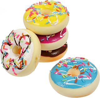 5pcs Assorted Pu Doughnut Pendants for Home Decoration Cute Doughnut Refrigerator Magnets Simulation Food Decor for DIY Projects and Giving