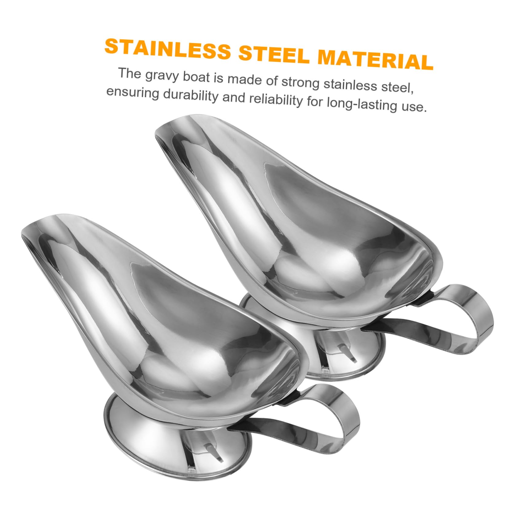 MUCKLILY 2 Pcs Stainless Steel Juice Boat Kitchen Accesories Kitchen Accessory Kichen Acessories Seasoning Shakers Gravy-boats Gravy Jug Large Grsvy Gravy Boat White Gravy Bowl with Spout
