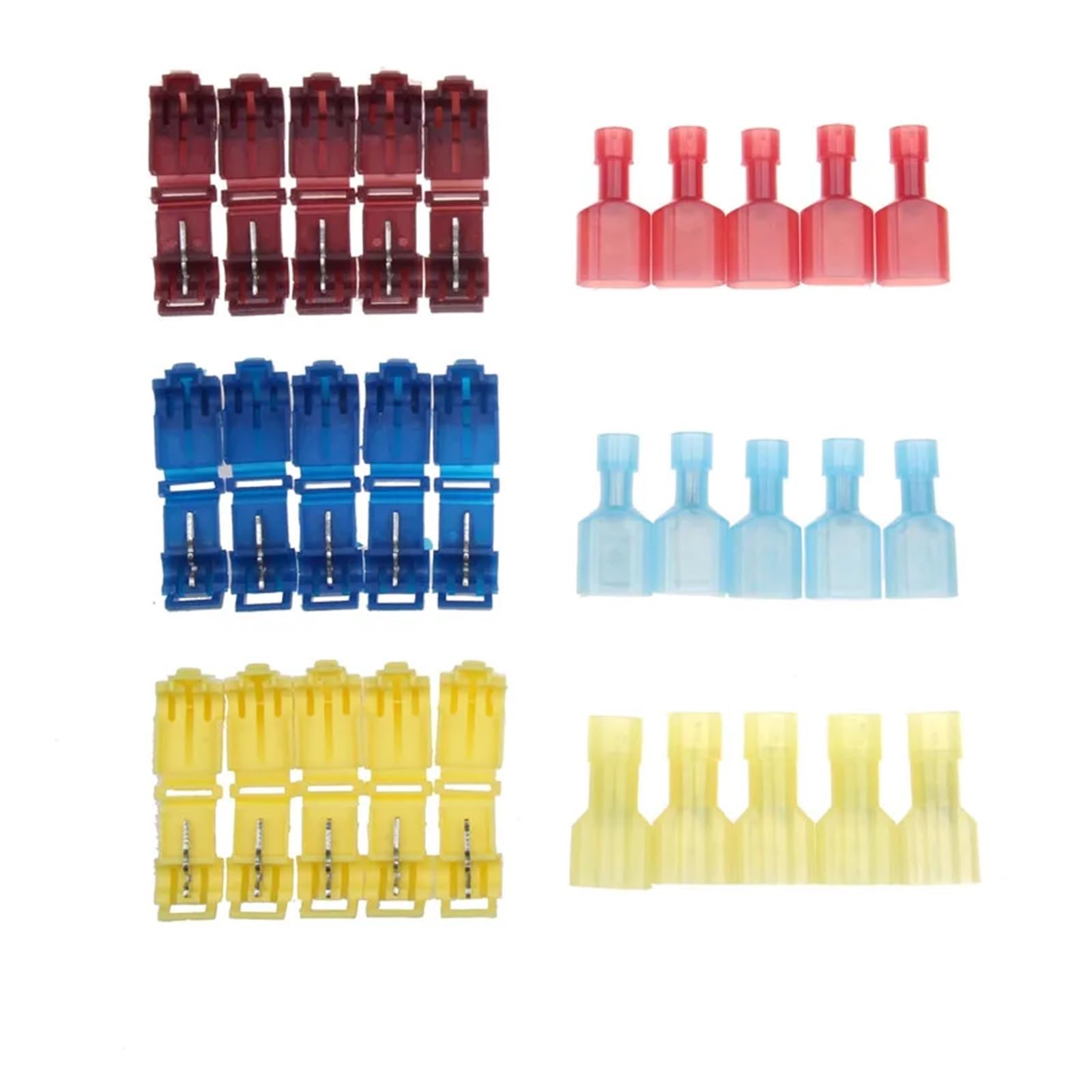 AARTERZZA 120Pcs/60pairs Insulated Wire Connectors Assorted Set Lock Quick Splice Terminals Combo 22-10 AWG
