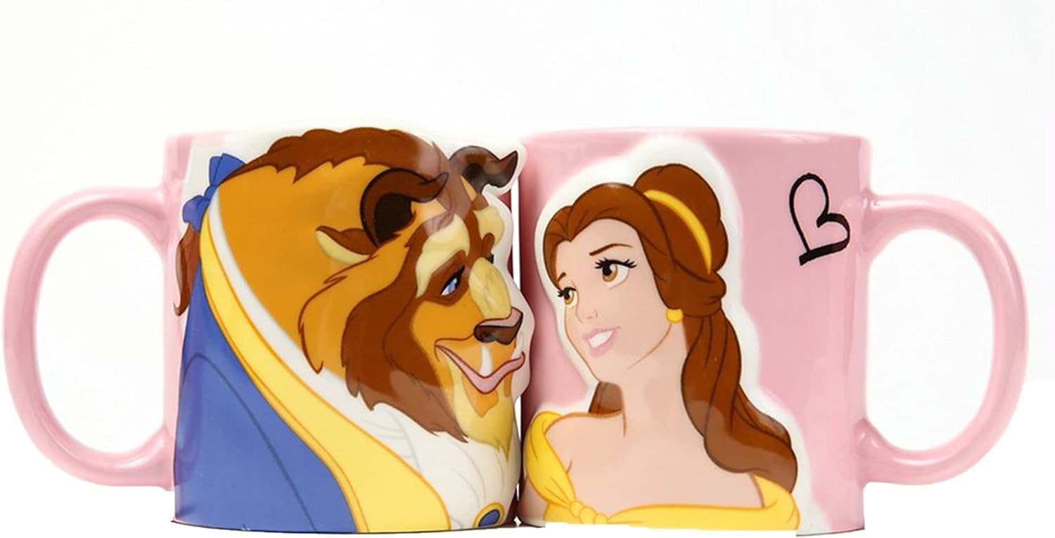 Amazon Co Jp ショッププレス 名入れok ペア マグカップ 美女と野獣 ディズニー プリンセス 無料メッセージカード付 ディズニーシリーズ ペアギフト 父の日 ホーム キッチン
