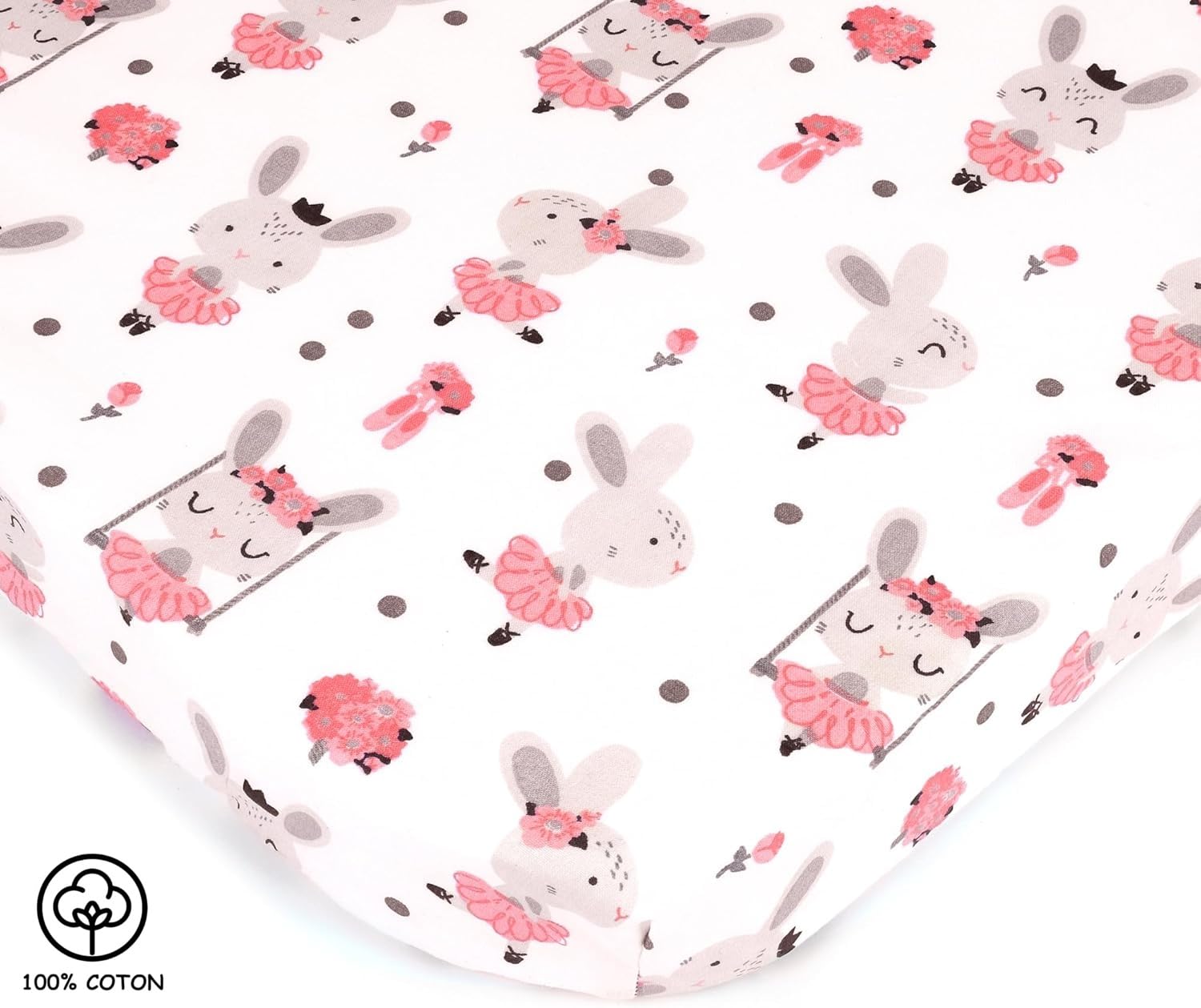 Set Draps Housses + Alèse Imperméable 80x160 Cm | Pour Lit Cabane, Lit Tipi | 100% Coton, Label Oeko-Tex