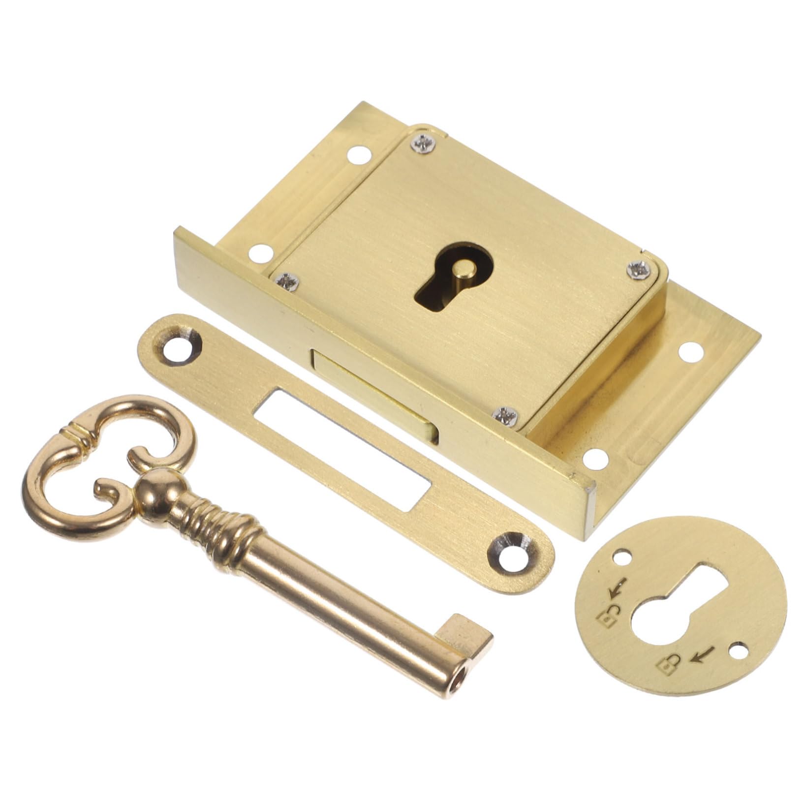 Serratura per Cassetto Vintage in Ottone, Set 1 Pezzo, Oro | Serratura Cassetto Scrivania per Legno, Chiusura Precisa e Sicura, per Cassetti e Scatola in Legno