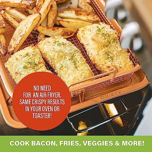 Image of Air Fry Tray Non-Stick Crisper Tray for Microwave /Over Baking Tray Crisping & Steel Pan Grill Basket Uses Hot Air to Crisp and Fry Food Without Oil or Unhealthy Fats Grill & Crisping Basket