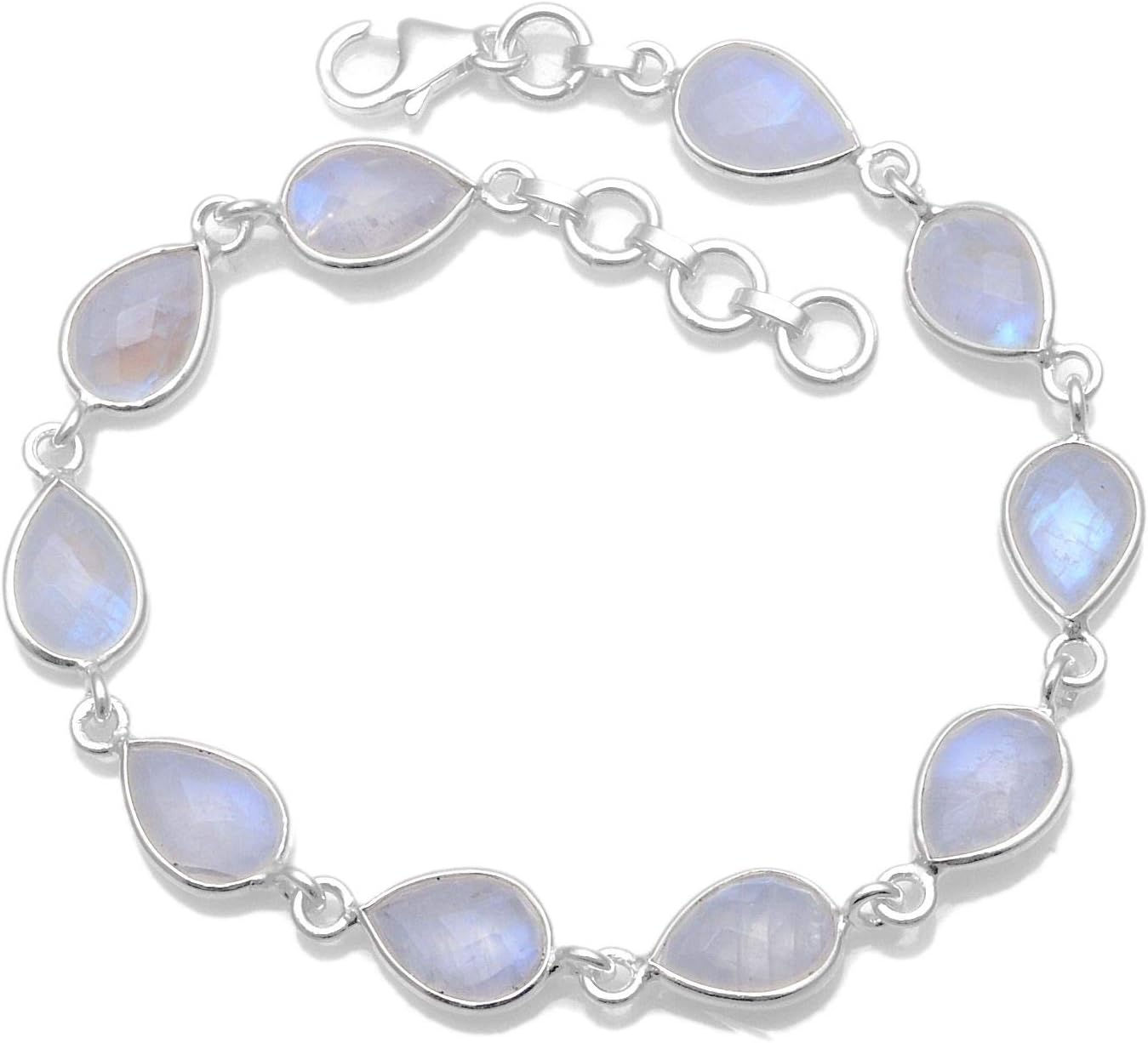 Silver Palace Sterling Silver Natural Gemstone Bracelet for Women