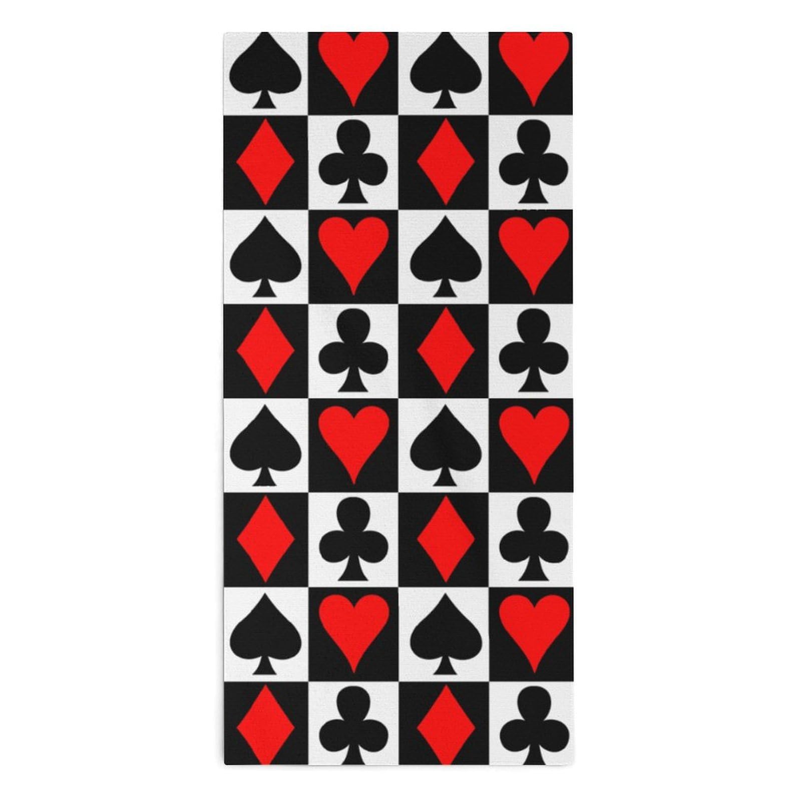 Poker Hand Towels Soft Face Towel Gym Bathroom Travel Hotel 13"x28"