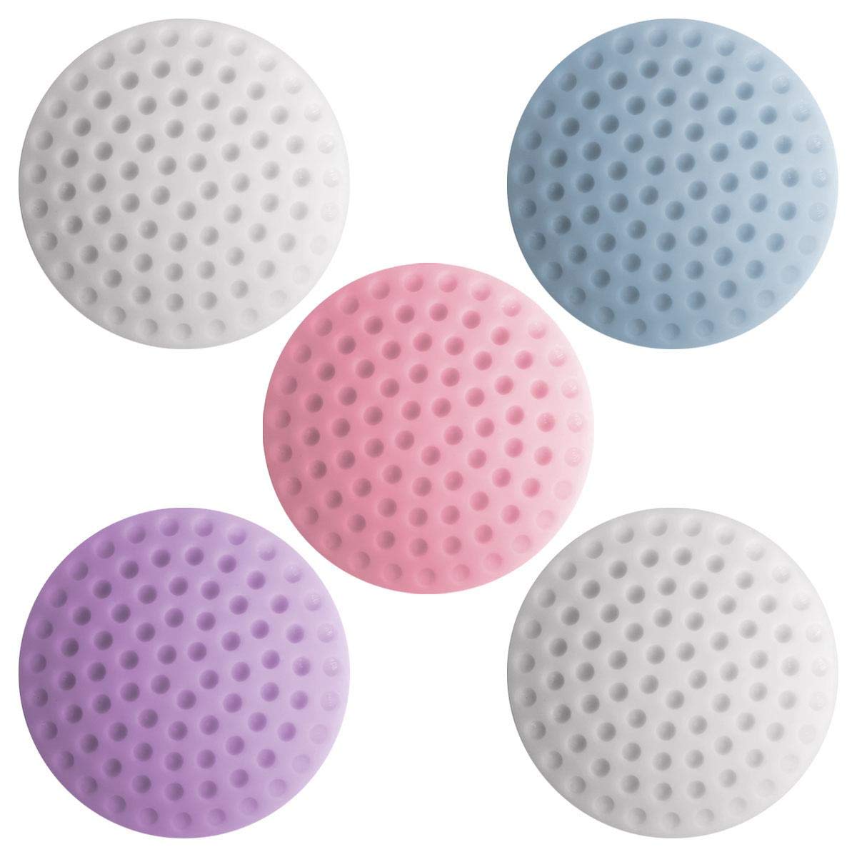 iGadgitz Home U7016 - Adhesive Silicone Wall Door Stop Bumpers, Door Knob Protector, Door Stop Wall Mount, Door Handle Bumper - Multicoloured - 5 Pieces