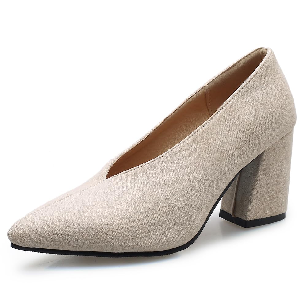 Mules à talon bloc PAYDVOIER | Escarpins rétro beige confortables
