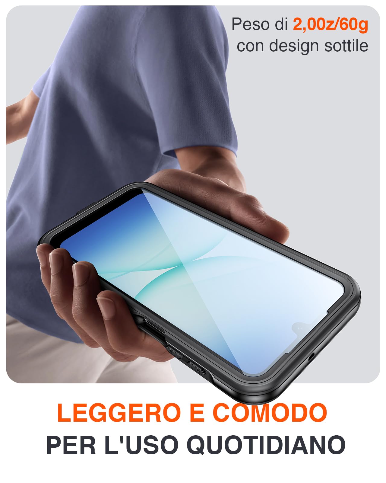 Cover per Samsung Galaxy A17 4G/5G Impermeabile, IP68 Waterproof e 360° Protezione Custodia Subacquea Antiurto Rugged Full Body Copertura con Protezione dello Schermo per Samsung A17, Nero