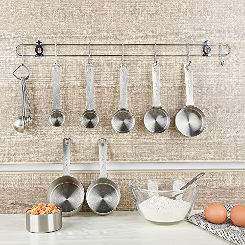 Smithcraft Measuring Cups and Measuring Spoons Set, Stainless Steel Measuring Cups and Spoons, 18/8 Steel Heavy Duty 8 Measuring cups, 9 Measuring Spoons, Baking Measure Cups Spoons