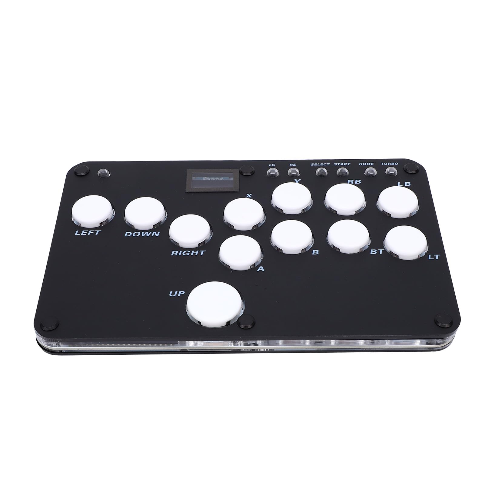 HUSHUI Controller Personalizzabile Fight Stick RGB a Bassa Latenza per Giochi Acrilico 12 Tasti