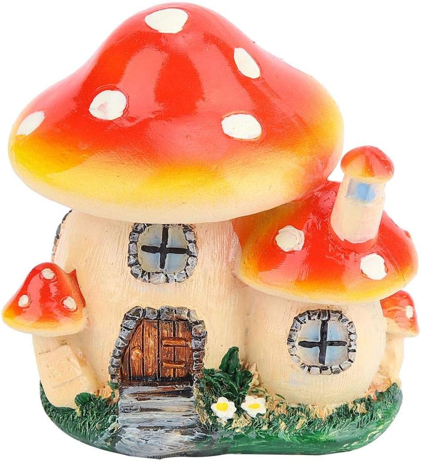 Resin Mushroom House Statue, Resin Mushroom House Garden Ornament