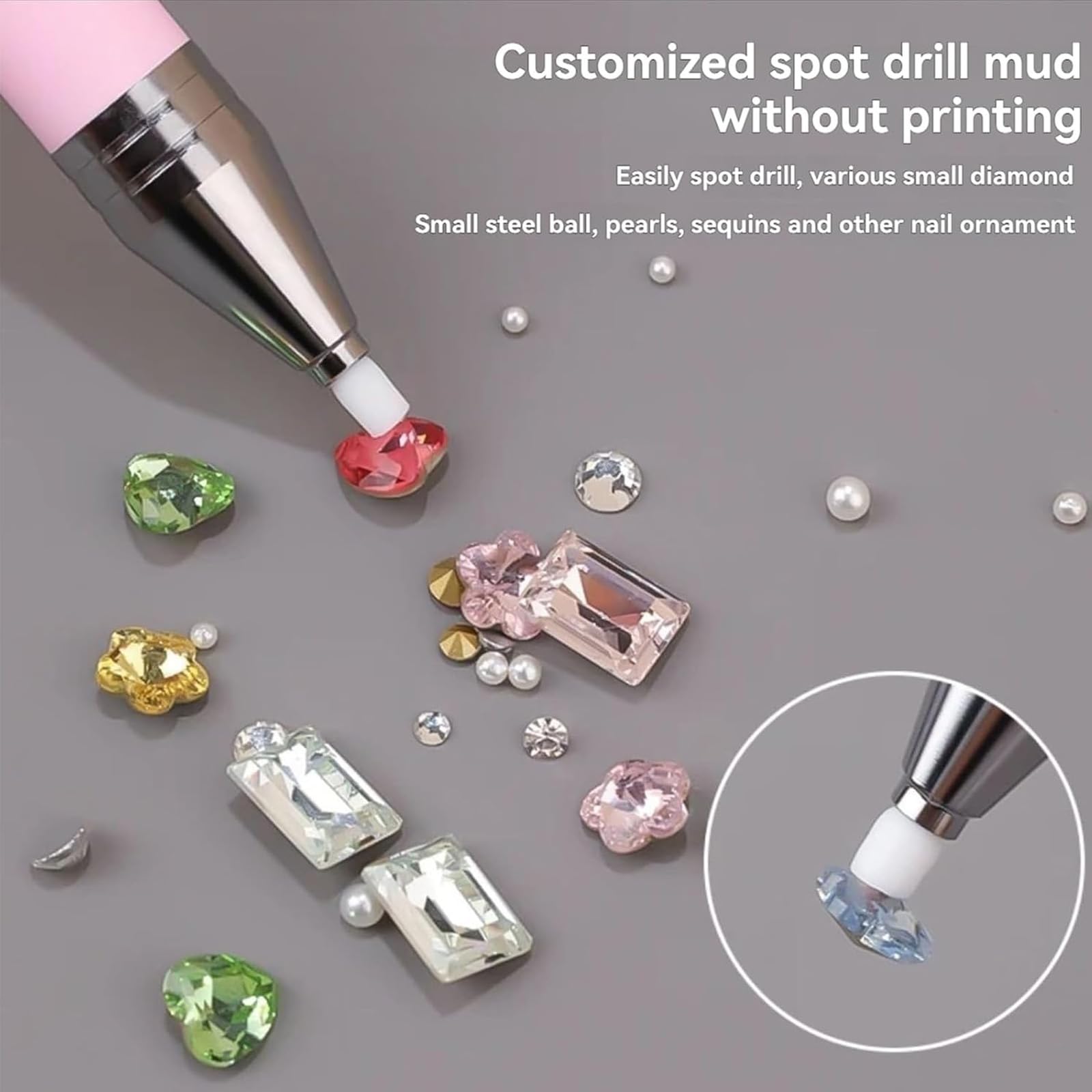 Upgrade Automatischer Nachfüllbarer Wachsstift, Wachsstift für Strasssteine Diamant Kunst Stifte Nachfüllbar für Diamond Art Nail DIY Handwerk (Dot Clay)