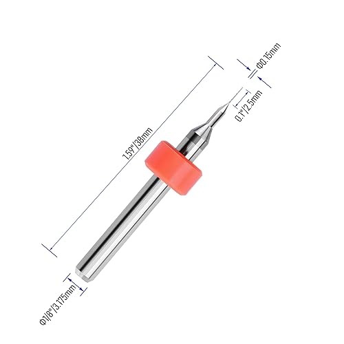 Miniatura 2 de FOCMKEAS Juego de 10 brocas para PCB, vástago de 18 de pulgada, broca micro torcida, carburo de flauta en espiral para placa de circuito de
