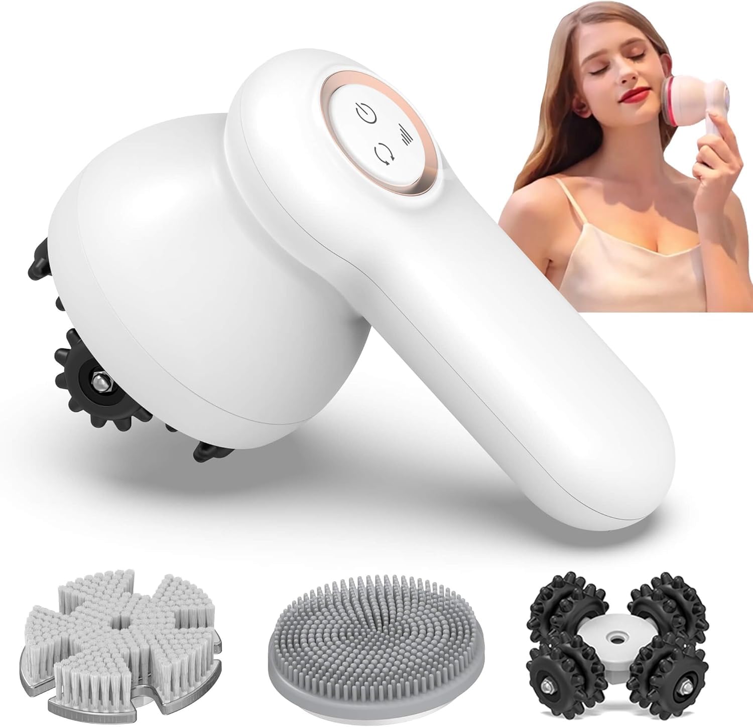 Cellulite Massager Body Sculpting Machine,Professional Cellulite 3 Multifunctional Heads 2 Directions of Rotation 6 Level speeds Massager
