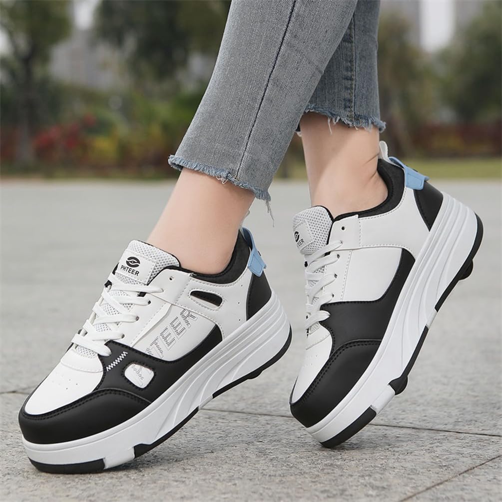Dziewczęce buty na kółkach dla chłopców buty do deskorolki dla dzieci 2 w 1 wielofunkcyjne buty na rolkach buty na rolkach buty damskie, Rolka S11, 35 EU
