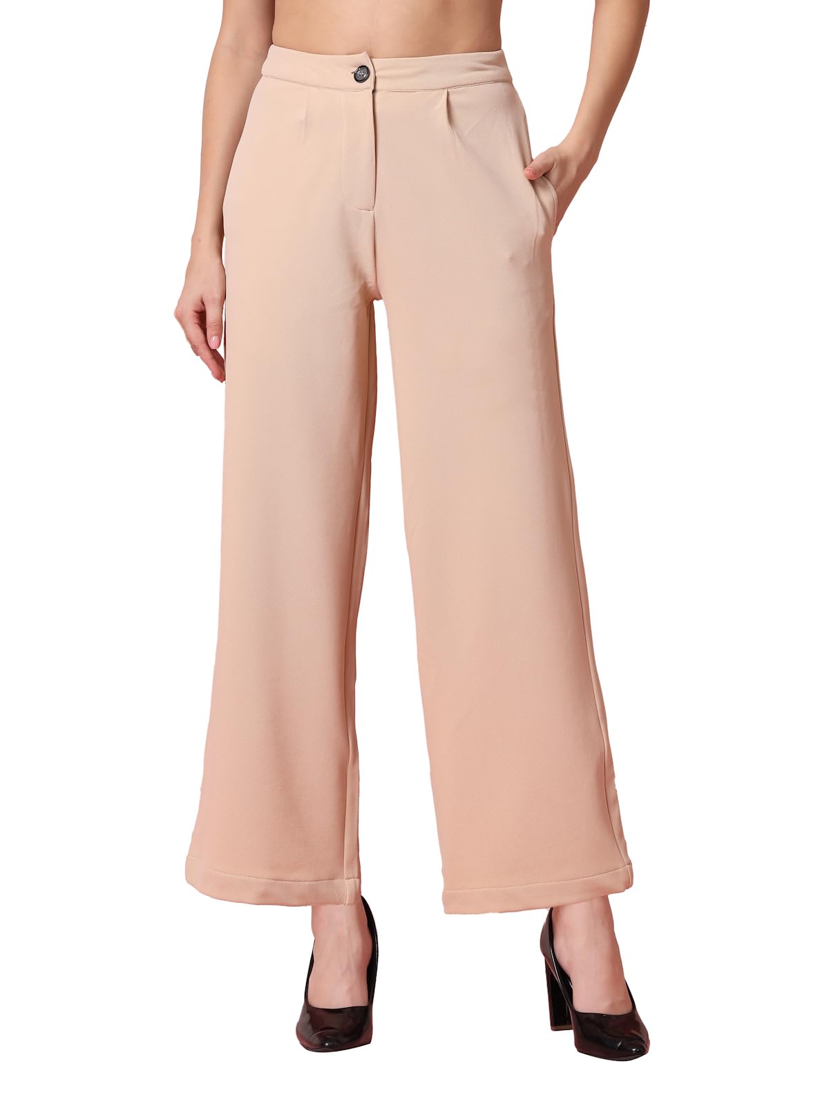 Oomph! Pantaloni coreani da donna, taglio dritto, a vita media, eleganti, da lavoro, per ufficio, università