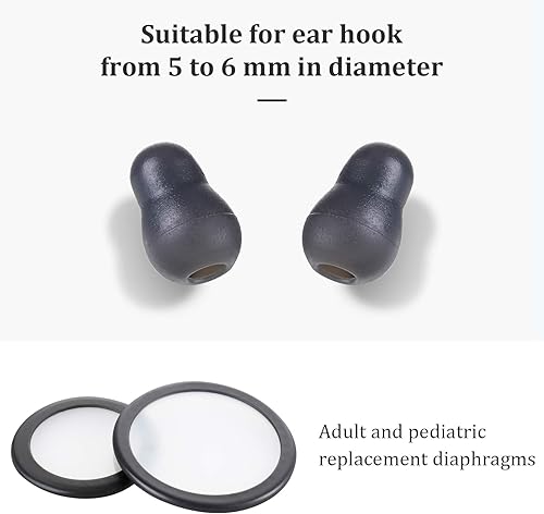 Miniatura 8 de 2 juegos de piezas de repuesto para estetoscopio, diafragma de repuesto para adultos y pediátricos y estetoscopio de silicona, accesorios para