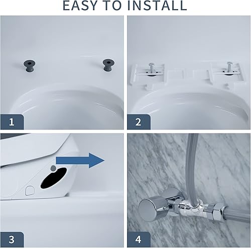 Miniatura 6 de Bejoan Asiento de inodoro electrónico X3, bidé de agua caliente, asiento de inodoro con calefacción con secadora de aire caliente, control remoto,