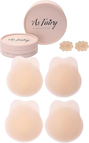 Calcomanías para pezones, cinta adhesiva para levantamiento de senos, brasier de silicona sin espalda sin tirantes, 2 pares